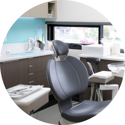Dentist chair in the dentist offices of Maidstone Dental